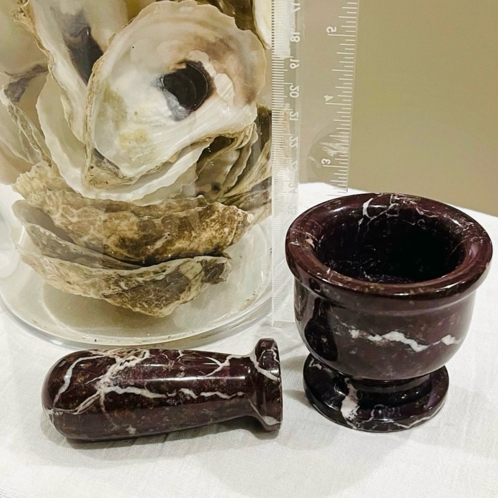 Red zebra jasper mortar and pestle - Last one